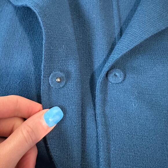 LAFAYETTE 148 100% Wool Coat Snap Notch Lapel Long Jacket Topper Cardigan - Picture 7 of 10